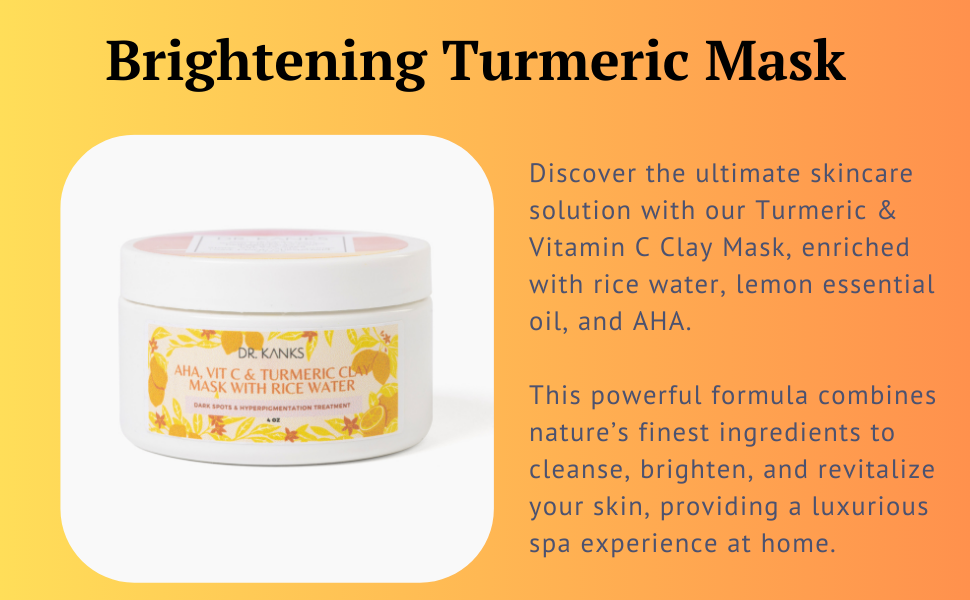 Jar of Turmeric & Vitamin C Clay Face Mask for brightening and radiance