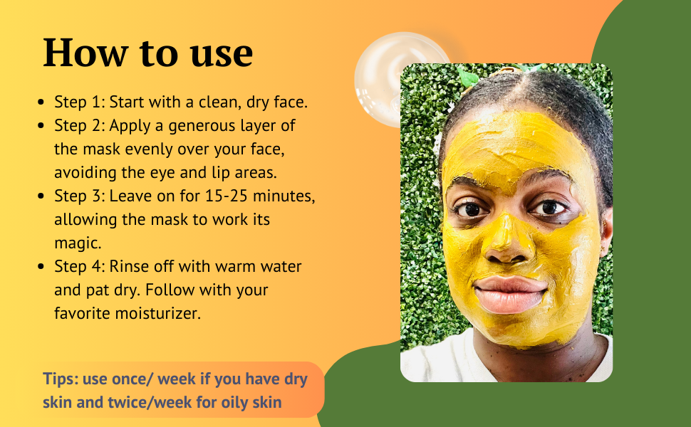 How to use Turmeric & Vitamin C Clay Face Mask for brightening and radiance