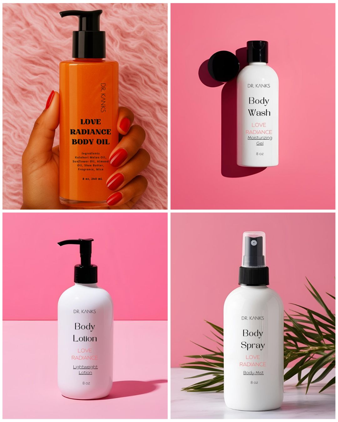 Love Radiance Collection - Body Wash, Lotion, Spray & Oil
