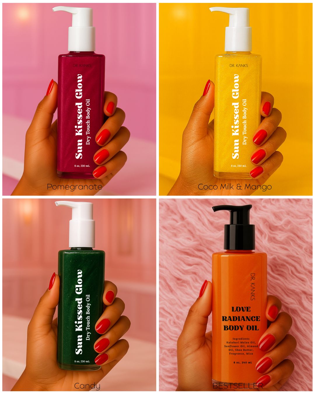 Sun-Kissed Glow Bundle | Fruity & Fresh Collection | Candy, Pomegranate, Coco Milk, Love Radiance