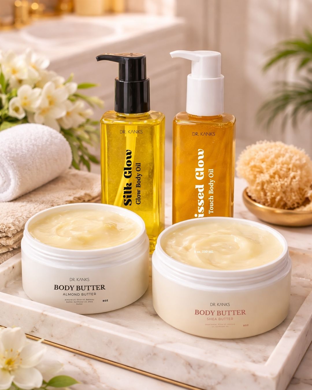 Sensitive Skin Glow Bundle | Unscented Body oils & Butters