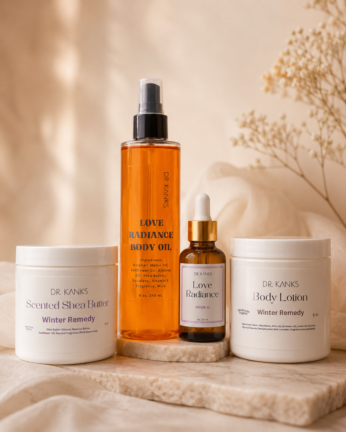 The Moisture Lock & Glow Bundle | For Dull & Very Dry Skin |  Lotion, butter & oils